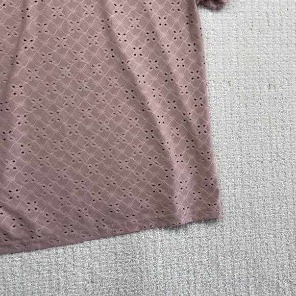 Jacqueline de Yong Womens T-Shirt Size Small Dusty Rose Eyelet Embroidery AOP - Picture 13 of 14